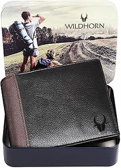 Leather Wallet for Men, Black & Brown