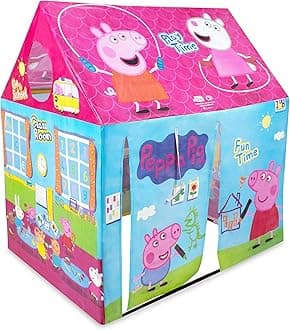 itoys Peppa Pig Theme Play Tent House For Kids Toys For 2 3 5 6 To 8 Years Old Girls Boys|Water Repellent Big Size|Bis Approved,Multicolor