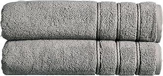 – Antalya Large Bath Sheets | Set of 2 | 100% Turkish Cotton | 600GSM | Soft Plush Luxury Bath Towels | 90cm x 150cm | Quick Dry | Storm Grey