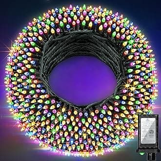 750 LED 256ft Outdoor Christmas Lights, Super Long String Lights 8 Modes Timer Memory, Outsite Waterproof Dark Green Wire Fairy Light Strings for Xmas Tree Wedding Holiday Party Decorations Multicolor