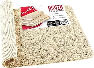 Asvin Soft Textured Anti Slip Bath & Shower Mat for Inside Shower & Wet Areas (40x60cm Beige) Phthalate Free Rubber Loofah Bathroom Mats for Slippery Surfaces Quick Dry Antibacterial & Mould Resistant