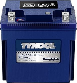 LFP14AH-BS-PRO Lithium Battery, Replaces GYZ16H YTX14AH-BS, 480CCA 8Ah Fits for ATV UTV Motorcycle, Compatible with Polaris Sportsman 570 Ranger 500 Kawasaki Mule SX, Digital Readout [+ -]