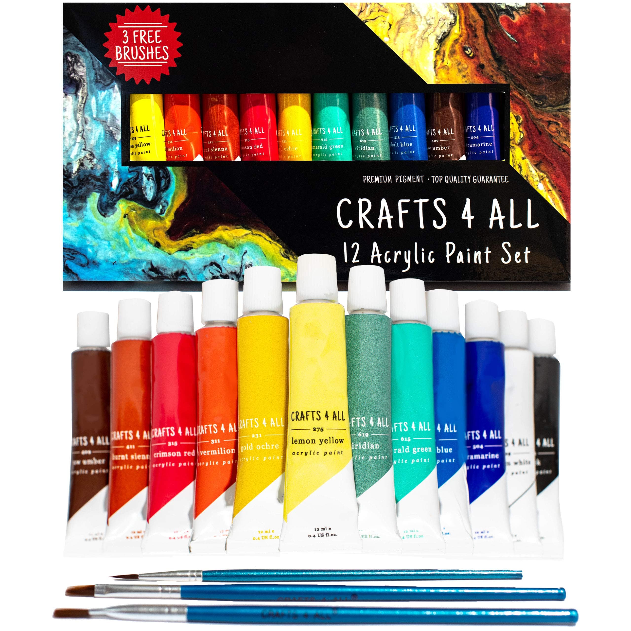 Acrylic Paint Set - 12 Pack