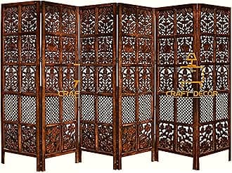 Wooden Room Partition for Living Room, Wood Screen Separator and Wooden Panel Room Dividers Wall Panel for Living Room/Bedroom/Office/Restaurant/Saloon/Decoration(Brown)