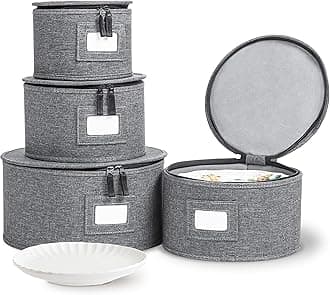 China Storage Set, for Dinnerware Storage and Transport, Felt Plate Dividers Included