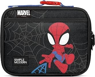 Marvel Spider-man Kids Lunch Box for Toddler | Reusable Insulated Bag for Boys Meal Containers for School with Exterior and Interior Pockets | Hadley Collection | Spidey Kid