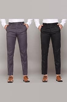 Men Formal Trouser Regular Fit Solid | Soft and Breathable Pant Combo (Pack of 2)