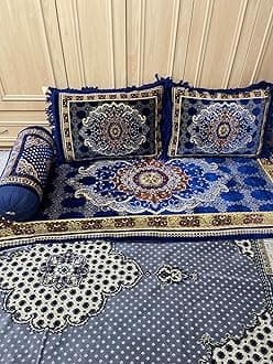 Arabic/Turkish/Afghani Floor Seating Sofa Couch,Floor Cushions,Arab Majlis sofa (Blue1)