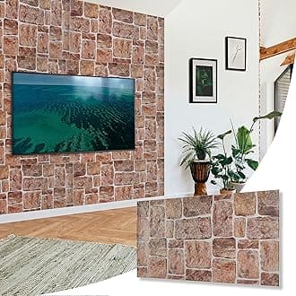 NOVECRAFTO Earthy Stone Effect 3D Wall Panels - 16 Sheets Covering 7.37 sqm | 79.36 sqft - Decorative PVC Plastic Cladding Panels - 96 cm x 48 cm | 37.79 x 18.89 in - Natural Earthy Brown, Grey Stone
