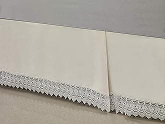 Elegant Comfort ™ Silky-Soft Luxury Lace Fringe Dust Ruffle/Bed Skirt Microfiber Platform Wrinkle and Fade Resistant with 15inch Drop