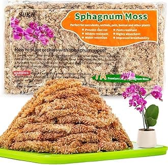 3 Oz Sphagnum Moss For Orchids - Sukh Peat Plants Dried Long Fiber Orchid Potting Mix Phalaenopsis Cattleya Repotting Succulent Carnivorous Potted Plant Reptiles