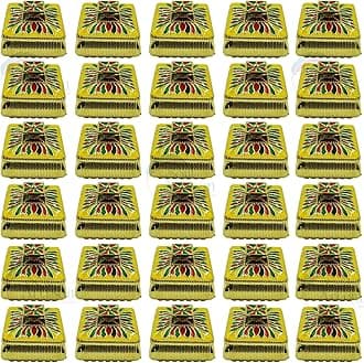 Square Design Single Kumkuma Holder Chimil Box - Plastic Golden Metallic Color(Pack of 30) - Decorative Art Design Tilak Daani, Sindoor for Women Return Gift, Diwali, Weddings, Pooja