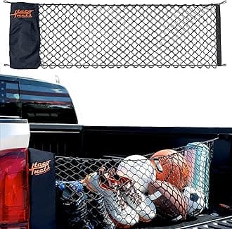 Envelope Cargo Net for Toyota Tacoma - Fits 2005-Current - Patented Bed Rail Integration - Upgraded 5mm Bungee - Integrated Storage Bag - Heavy Duty Carabiners - Designed in USA