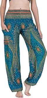 CHAINUPON Harem Pants Women Flowy Trouser Yoga Boho Hippie Clothes