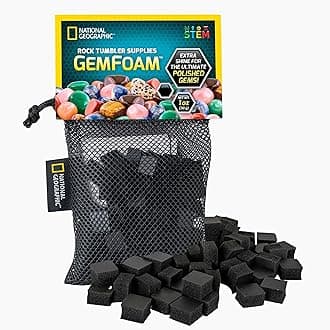NATIONAL GEOGRAPHIC Rock Tumbling Media – GemFoam Reusable Rock Polisher Foam, Use After Rock Tumbling Grit Cycles, Adds Shine to Tumbled Rocks and Minerals, Rock Tumbling Supplies