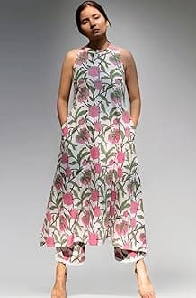 Leriya Fashion Kurta Sets for Woman | Sleeveless Kurti Set for Woman | Short Kurti for Women Latest | Kurtis | Dress | Sleeveless Straight Kurta Set with Palazzo Pants | Salwar Suit for Party Outfits