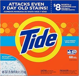 Tide Clean Breeze HE Turbo Powder Laundry Detergent, 68 Loads, 95 Oz