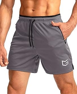 G Gradual Men's Running Shorts with Zipper Pockets Quick Dry Gym Athletic Workout 5" Shorts for Men