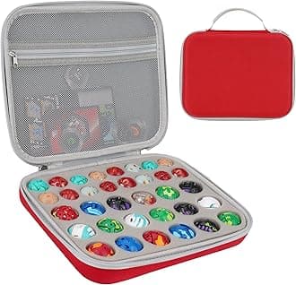 Toy Storage Box Compatible with Bakugan Battle Planet,BakuCores,Armored Alliance,Geogan Rising,Sponge is Pre-Slotted in Two Sizes,Compatible with Different Bakugan Toys(CASE ONLY) (Red)