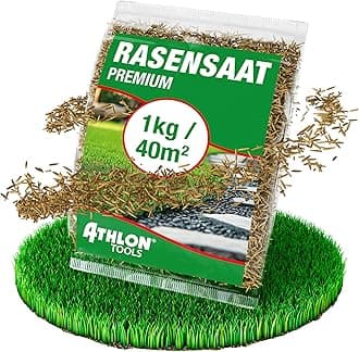 ATHLON TOOLS Lawn Seeds 1 kg Lawn Seed Spring, All Year and Autumn - Lawn Reseeding (Decoration, 1000, g)