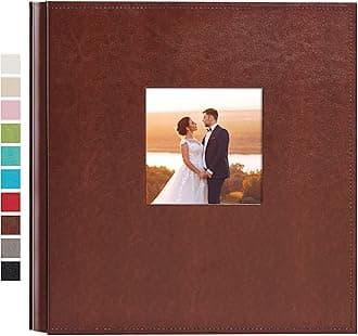 potricher Photo Album 4x6 600 Photos Leather Cover Large Capacity Picture Albums with 600 Horizontal and Vertical Pockets for Family Wedding Anniversary and Baby (Brown)