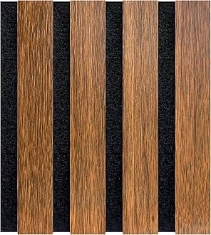 – Decoranddecor Acoustic Slat Wood Wall Panels and Ceiling Panelsling Decorative 3D MDF 16cmx24cm - Walnut