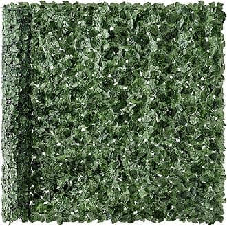 Outdoor Garden 96x72-inch Artificial Faux Ivy Hedge Leaf and Vine Privacy Fence Wall Screen - Green