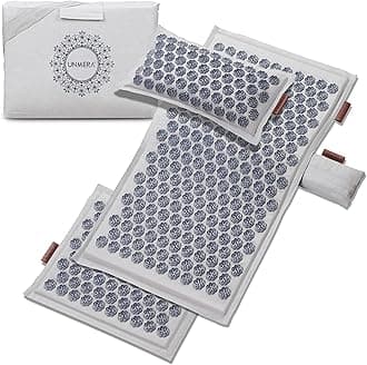 Acupressure Mat and Pillow Set,Natural Premium Linen & Coconut Fiber Filling,FSA/HSA Eligible,for Back/Neck Pain Relief, Sciatic, Headache and Muscle Relaxation, Comes with Carrying Bag