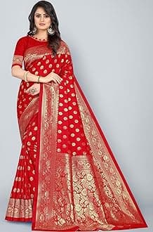 Sugathari Women's Banarasi Saree Pure Kanjivaram Silk Saree Soft new ladies 2023 Design Wear Pattu Sarees Latest Cotton Party Sari collections With Blouse Piece for Wedding sadi (PARI S-1 MAROON)