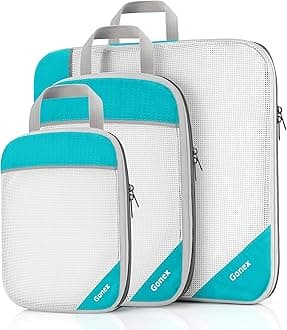 Gonex Packing Cubes, Travel Packing Organizers Compression Pouches L+M+S Blue