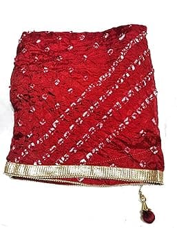 C&G INDIAWomen Silk Bandhej Multi Colored Heavy Dupatta Chunni with Geecha Border Stole Scarves Multi