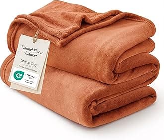 Bedsure GentleSoft Dark Orange Fleece Blanket King Size - 280GSM Soft Lightweight Plush Cozy Blankets for Bed, Sofa, Couch, Travel, Camping