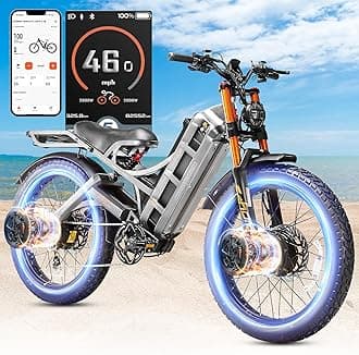 eAhora Romeo Pro 2/3 34-50Mph Electric Bike for Adults, 1600/2500/4000/5600W Dual Motor Ebike 48-60V 60-80Ah Battery 100-235 Mile Long Range, 26*4.0"/20*4.5" Fat Tire, Full Suspension, All Terrain