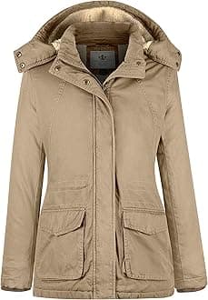 Women's Winter Warm Sherpa Lined Jacket Heavy Parka Coat with Hood