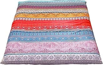 Mattress Cover for Traditional Japanese Futon Mattress, Futon Floor Mattress Cover with Zipper, Super Soft and Machine Washable, Boho Style, Queen