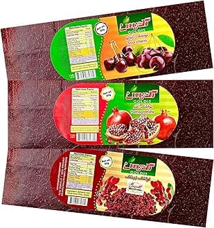 Lavashak (لواشک) Fruit Leather – Sour Cherry, Pomegranate & Barberry Mix, Persian Style Natural Tart Snack, Pack of 3-10 oz (270g)