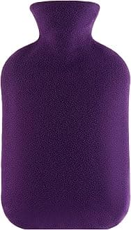 Hot Water Bottle with Cover, 2L Hot Water Bag for Hand & Feet Warmer for Kids, Men & Women, Hot and Cold Therapies for Menstrual Cramps, Neck and Shoulder Pain Relief, Purple