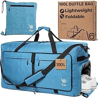 Large Duffle Bag for Travel Women & Men. Durable Lightweight Foldable Travel Duffel Bags For Traveling Women. 100L Duffle Bags for Overnight Bag With Shoe Compartment Collapsible Weekender duffel