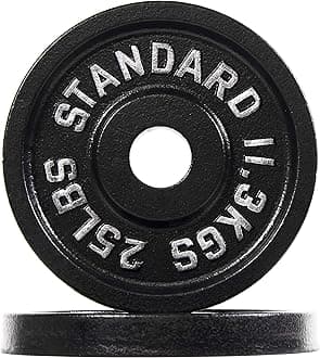 Cast Iron Plate Weight Plate for Strength Training and Weightlifting, 2-Inch Center (Olympic), 25LB (Set of 2)