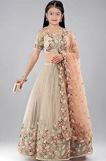 Girls Traditional Net Lehenga Choli Set – Kids Ethnic Wear for Parties & Festivals