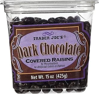 Trader Joes Dark Chocolate Covered Raisins, 2 Pack