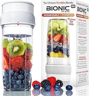 Bionic Blade Personal-Sized Blender 16.5 oz, BPA-Free, Cordless, Rechargeable 18,000 RPM Portable Blender for Shakes and Smoothies 8.6" Tall, Seen On TV