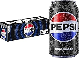 Pepsi Zero Sugar Cola Soda, 12 Fl Oz Cans (Pack of 12)