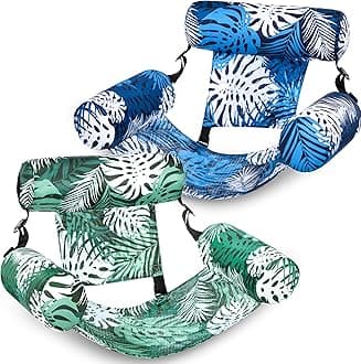 Sloosh Pool Floats Chairs Adult, 2 Packs Inflatable Pool Lounge Chairs, Floating Water Chair for Pool Party Summer Water Fun