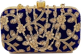 Women's Box Clutch Purse Bag with sling chain