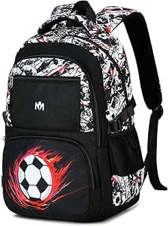 Bluboon Kids Backpack Boys Camo Bookbag Teens Elementary School Bag Daypack Travel Back Pack Middle school (Black White and Red Graffiti)