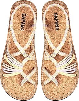 Capana Woven Women's Flat Sandals - Strappy Braided Sandals, Beach Sandals for Women Dressy Summer, Rope Bohemian Sandals, Spring Casual Womens Shoes, Comfy Boho Flats for Teen Girls – Banyan