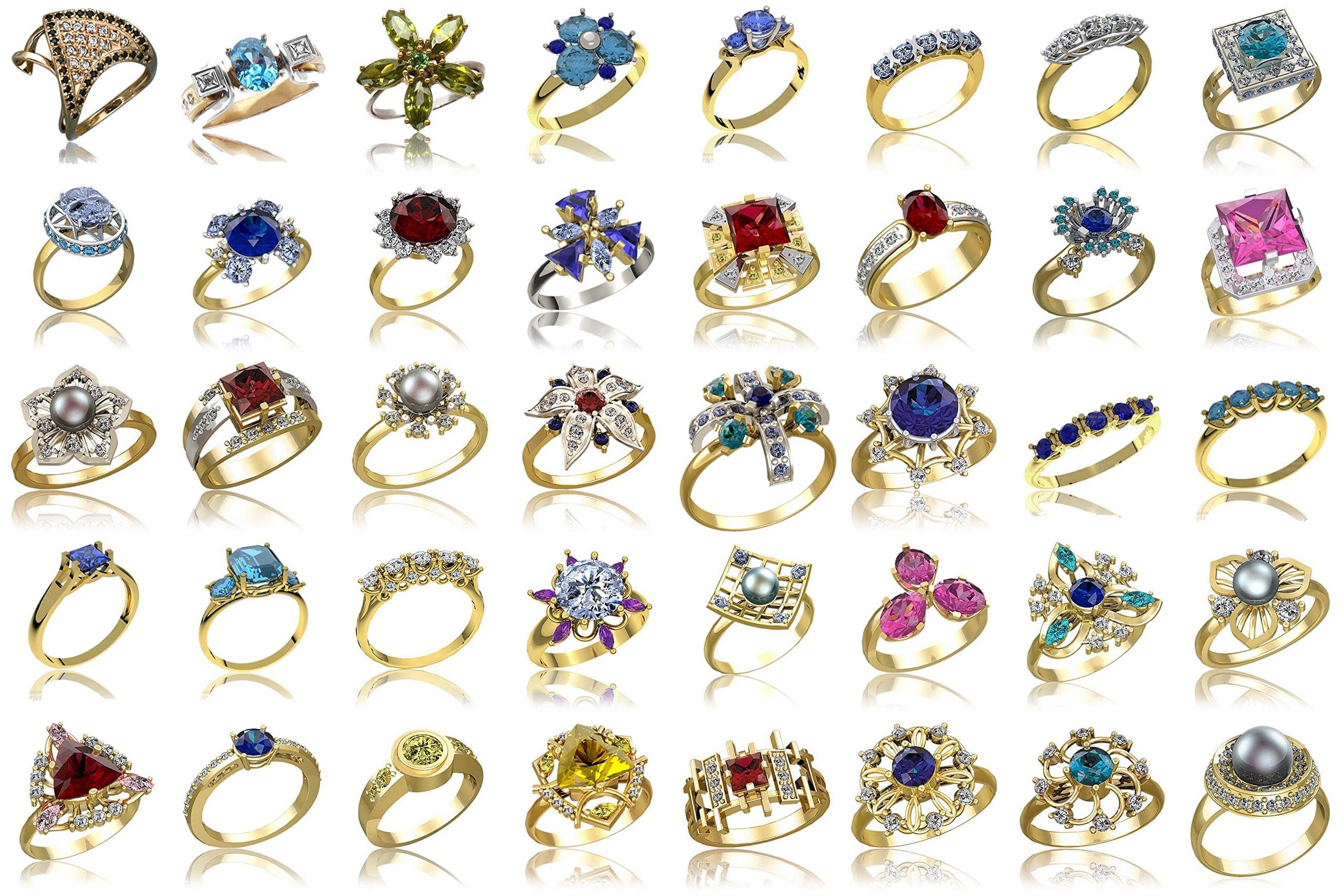 #w2_ Set of 40 pcs ring wax patterns for lost wax casting