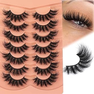 Fluff Eyelashes 8D Fox Eye lashes 18mm Natural False Eyelashes 7 Pairs Full Volume Faux Mink Lashes Multipack by TOOCHUNAG