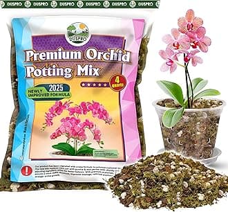 [Upgraded] DUSPRO Orchid Potting Mix for Repotting with Forest Moss, Pine Bark, Perlite & Pumice, Orchid Bark Potting Mix,Orchid Repotting Soil, Drainage Indoor Potting, Orchid Pot Not Included, 4 QT